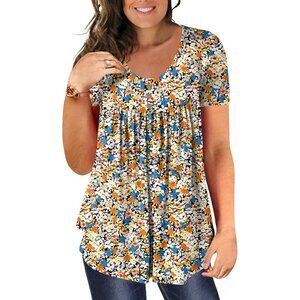 Plus Size Tunic Tops Womens Casual Flowy Ruffled Blouses for Leggings